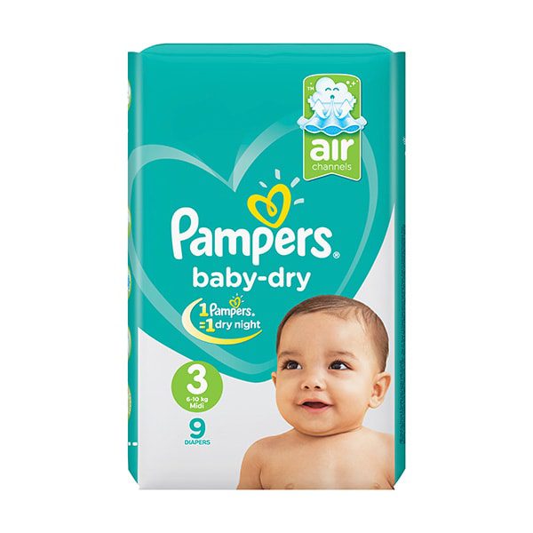 pampers baby dry taille 3 9 unites