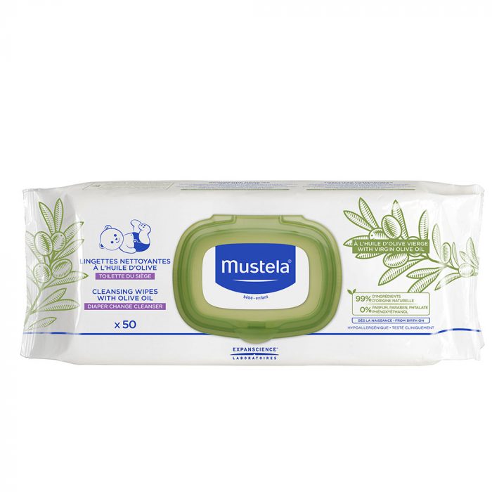 mustela lingette huile d´olive 50 unites