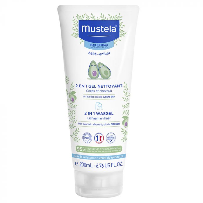 mustela 2 en 1 bebe gel nettoyant 200ml