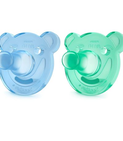 philips avent lot 2 sucettes soothie 0-3m modele garcon