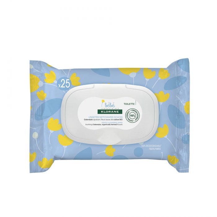 klorane bebe lingettes nettoyantes douces 25 unites