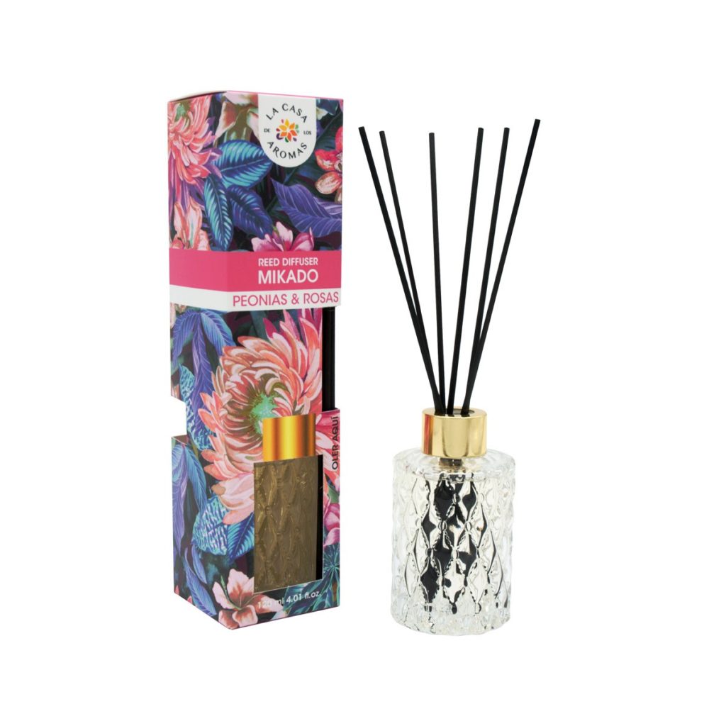 la casa de los aromas mikado brandy 120ml peonias/rose