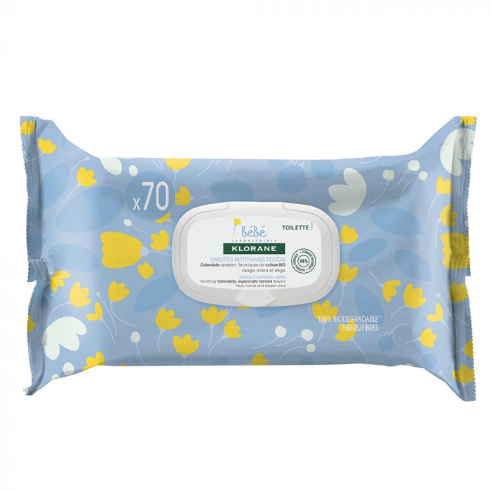 klorane bebe lingettes nettoyantes douces 70 unites