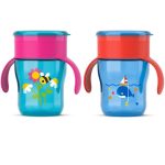tasse d apprentissage bleu et rose