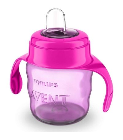 philips avent tasse mauve avec anses rouge 200 ml 6m +