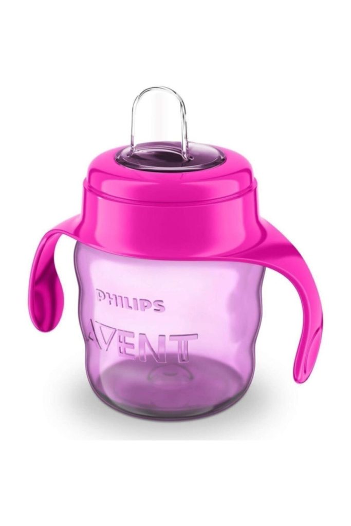 philips avent tasse mauve avec anses rouge 200 ml 6m +