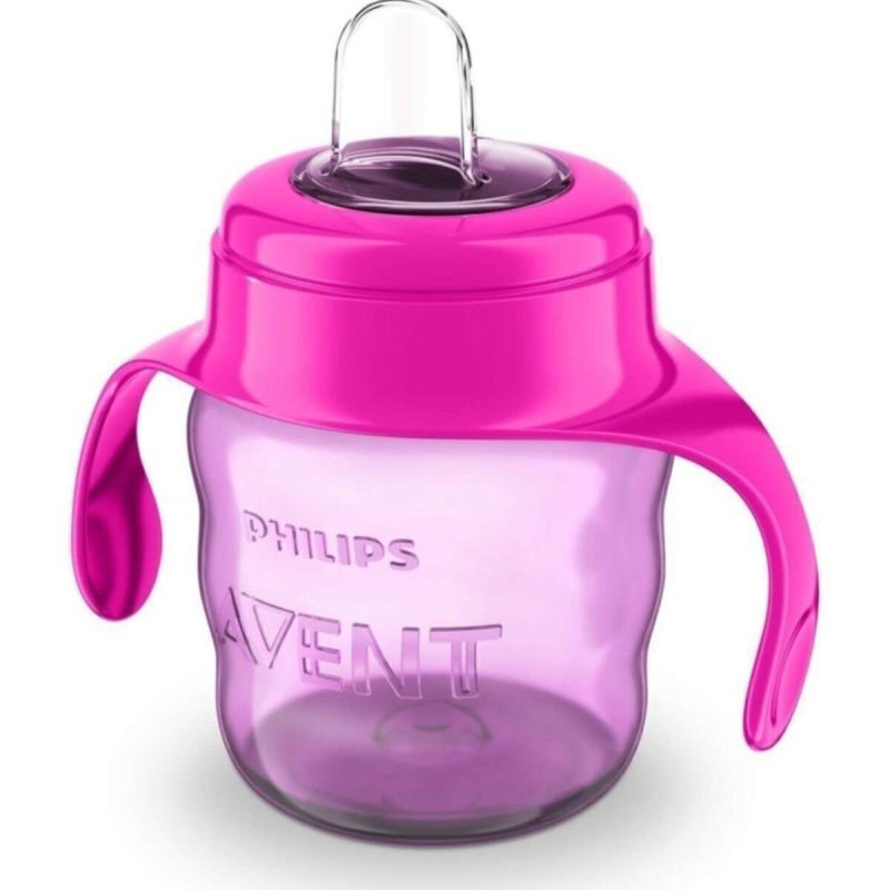avent tasse mauve avec anses rouge 200ml 6m+ fille