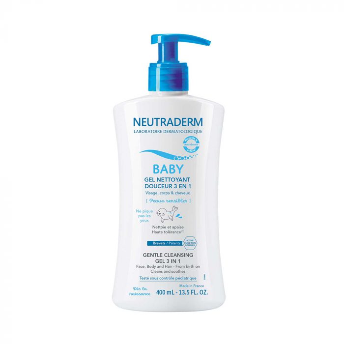 neutraderm gel nettoyant douceur 3-en-1 naissance