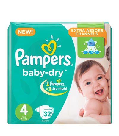 pampers baby dry taille 4 32 unites