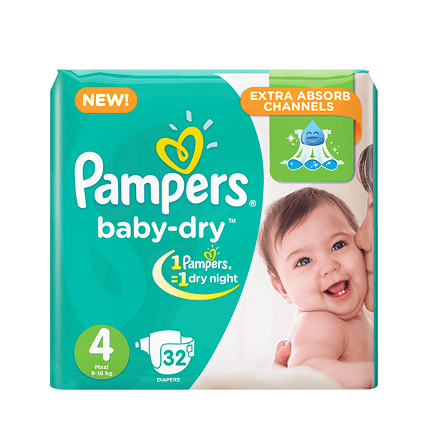pampers baby dry taille 4 32 unites