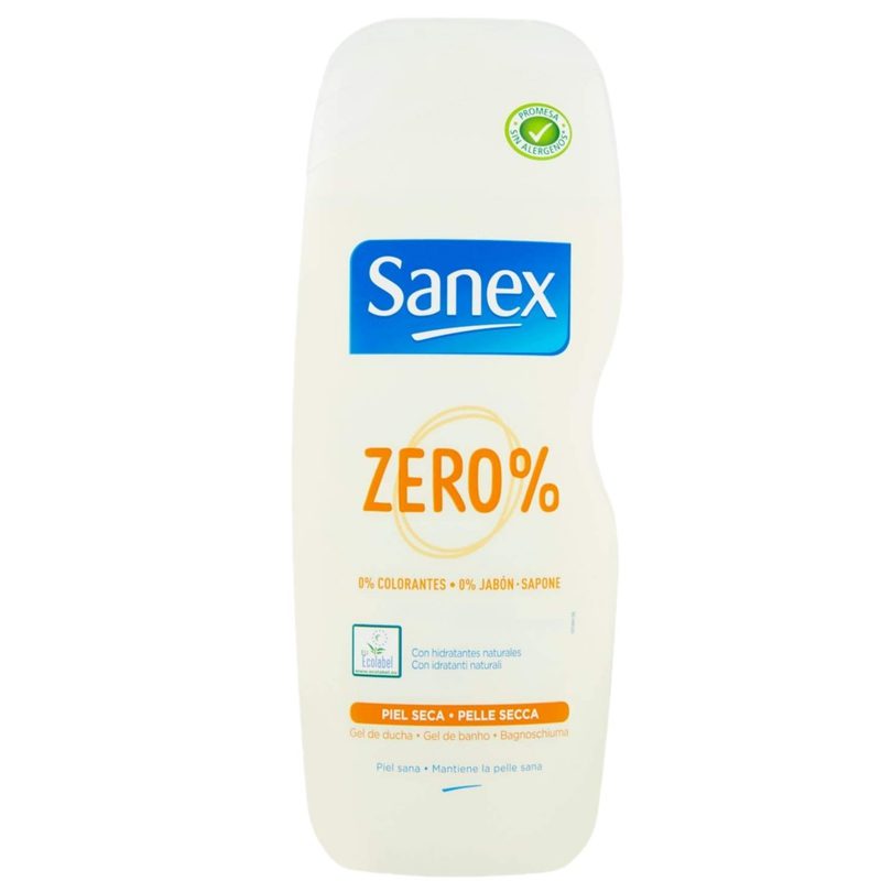 sanex gel douche zero peau seche, 600ml