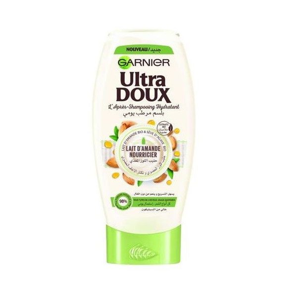garnier ultradoux apres shampooing lait amande 200 ml