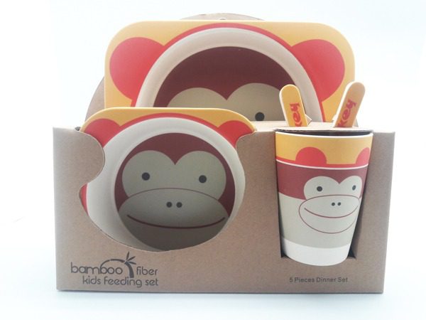 ensemble assietes bebe fibre bamboo 5 pcs differents modeles