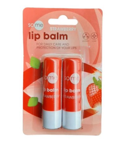 so me strawberry lip balm x2