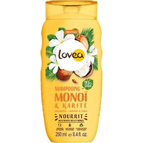 lovea shampoing monoi & karite cheveux secs et abimes