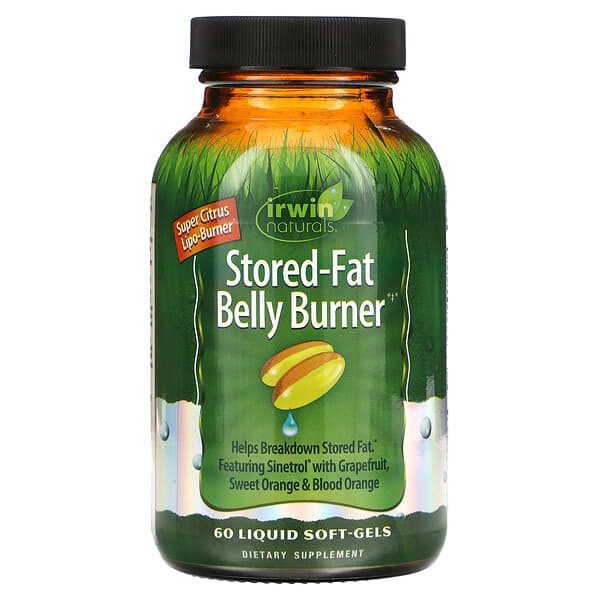 irwin naturals, bruleur de graisse pour le ventre, 60 capsules liquides a enveloppe molle