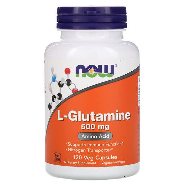 now foods, l-glutamine, 500 mg, 120 capsules vegetariennes