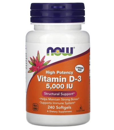 now foods vitamin d-3 - 125 µg (5000 ui) - 240 capsules