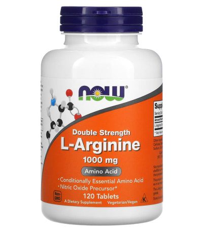 now foods l arginine double strength 1 000 mg 120