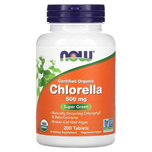 now foods chlorella 500mg 200 tablettes