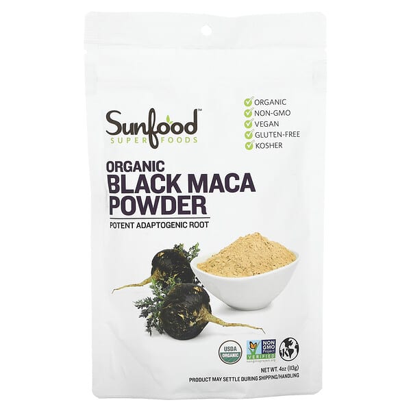 sunfood, superfoods, organic black maca powder