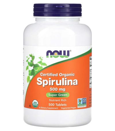 now foods spiruline certifiee biologique 500 mg