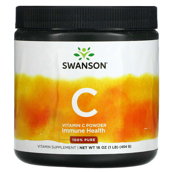 swanson, vitamine c en poudre, 454 g 