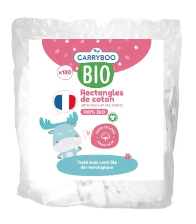 carryboo rectangles de coton bio 180 rectangles