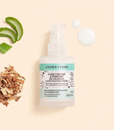 aroma-zone creme fluide zinc & acide salicylique 50 ml