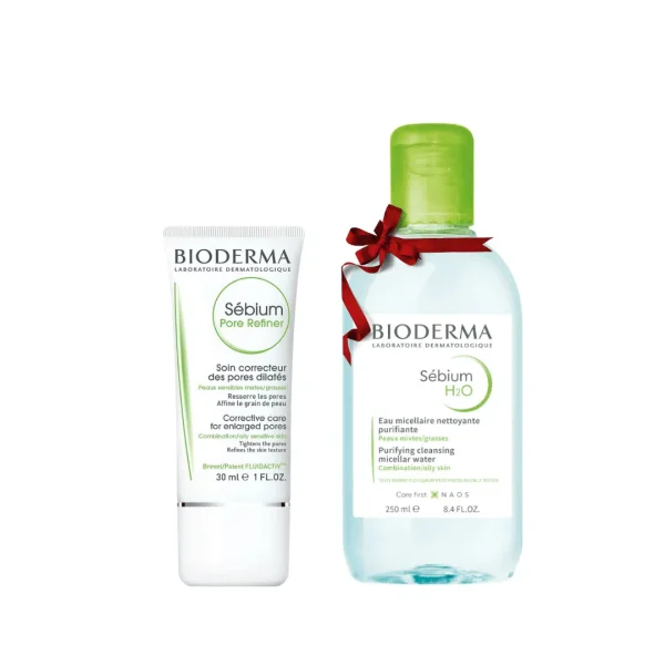 bioderma coffret sebium pore refiner + sebium h2o