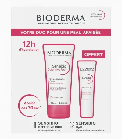 bioderma coffret sensibio defensive rich + sensibio eye