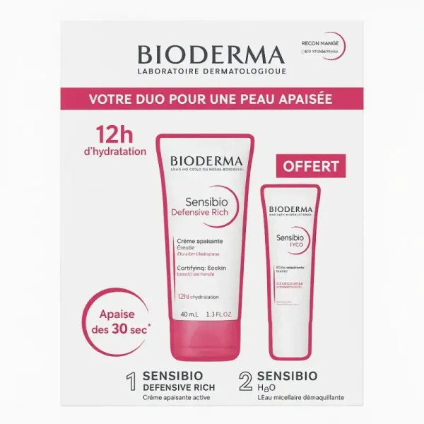 bioderma coffret sensibio defensive rich + sensibio eye