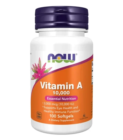 now foods. vitamine 10 000 ui 100 capsules a enveloppe molle now-00330