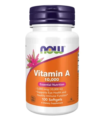 now foods. vitamine 10 000 ui 100 capsules a enveloppe molle now-00330