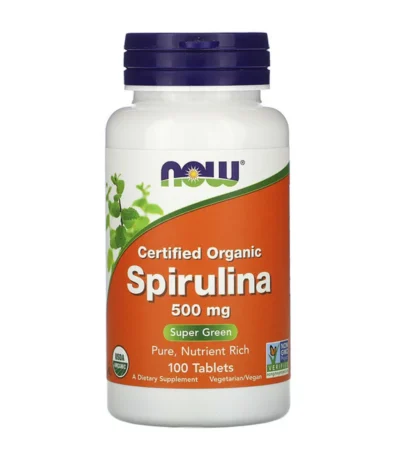 now foods spiruline certifiee biologique 500mg 100 comprimes