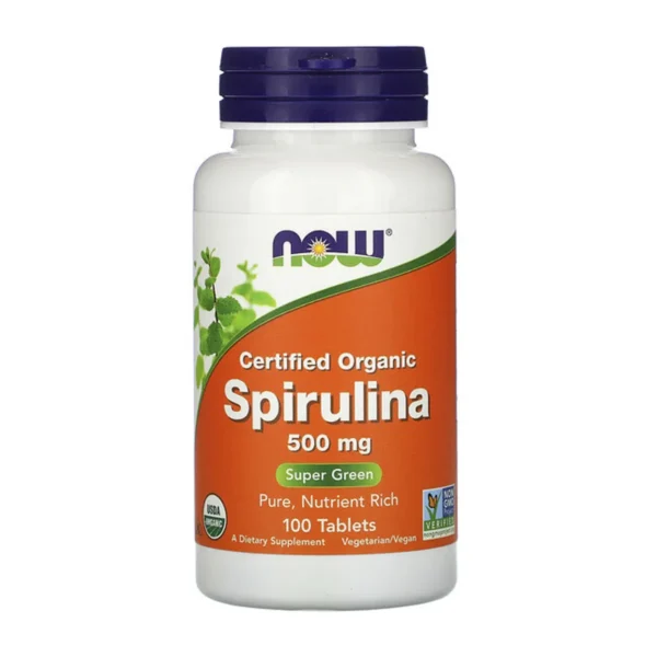 now foods spiruline certifiee biologique 500mg 100 comprimes