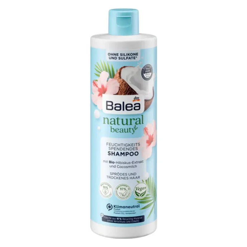 balea natural beauty shampoo extrait d´hibiscus bio et lait de coco