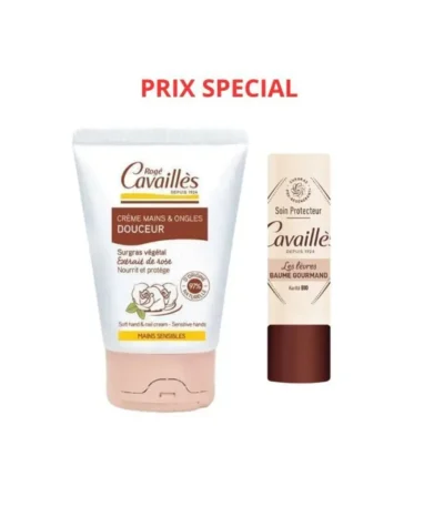 roge cavailles pack creme mains douceur + baume levres