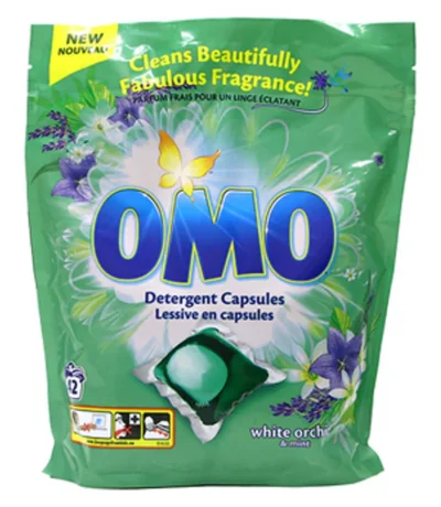 omo capsules lessive orchidee & menthe 42 capsules