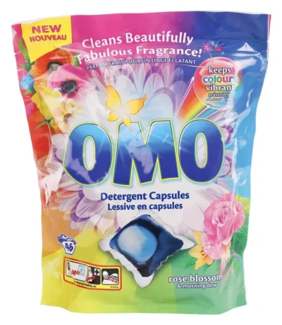 omo capsules lessive fleur rose & rosee 42 doses