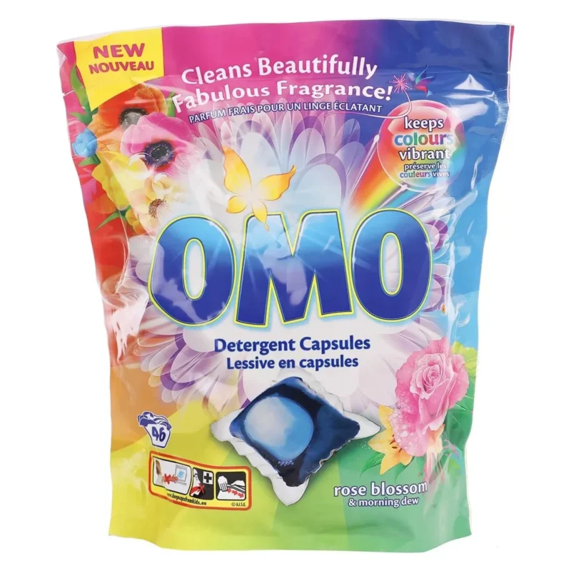 omo capsules lessive fleur rose & rosee 42 doses