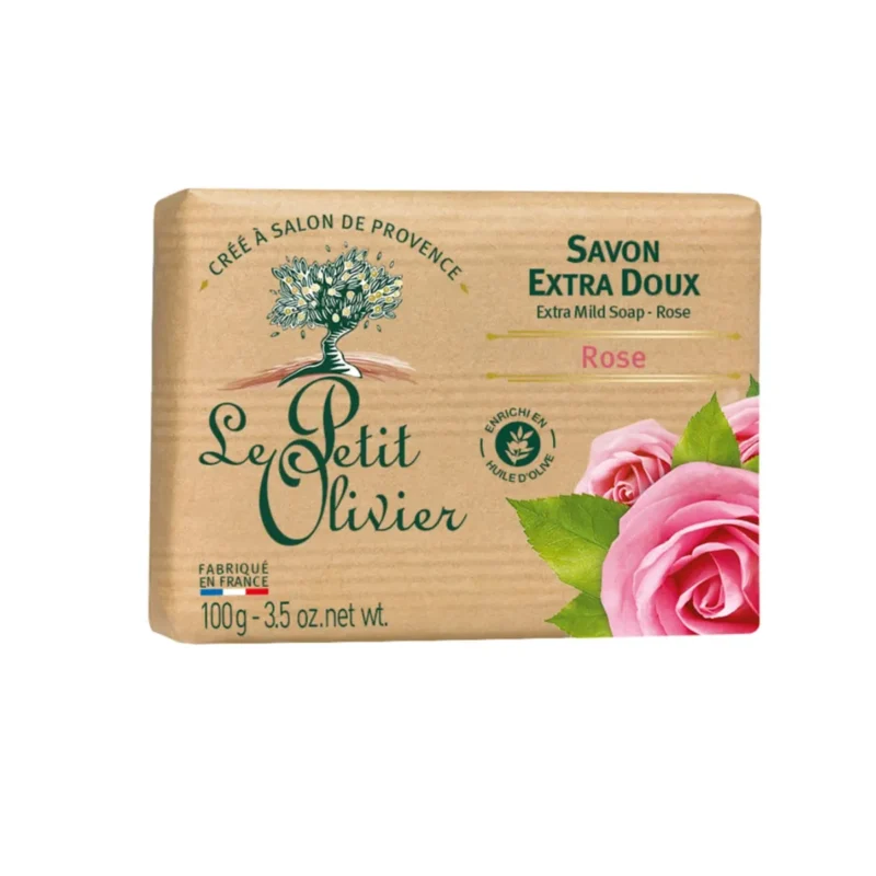 le petit olivier savon extra doux – rose 100 g
