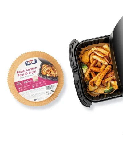 igor papier cuisson rond pour air fryer (20 cm) x25 unite