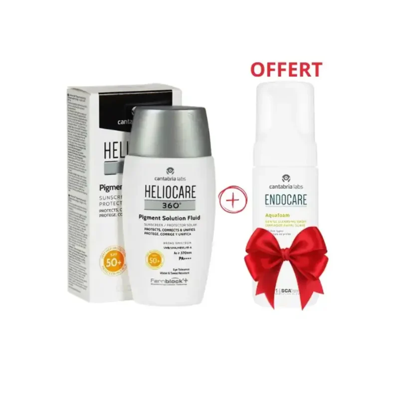 heliocare 360 pigment solution fluide 50 ml + endocare mousse