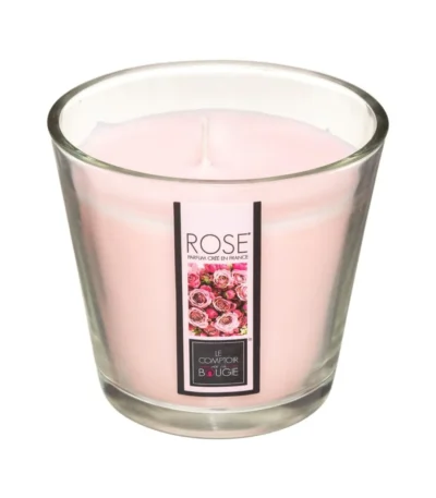 finissimo bougie parfumee rose pot yaourt en verre