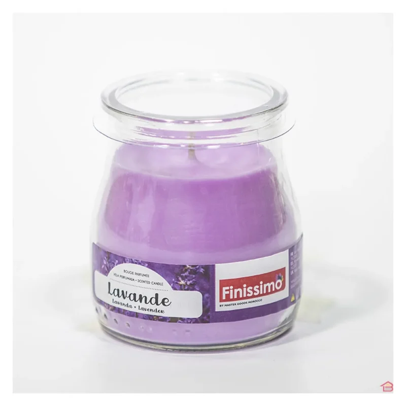 finissimo bougie parfumee lavande pot yaourt en verre