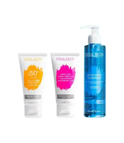 diva skin pack creme anti-taches + gel + ecran solaire