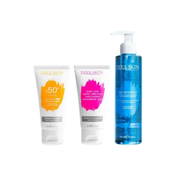 diva skin pack creme anti-taches + gel + ecran solaire