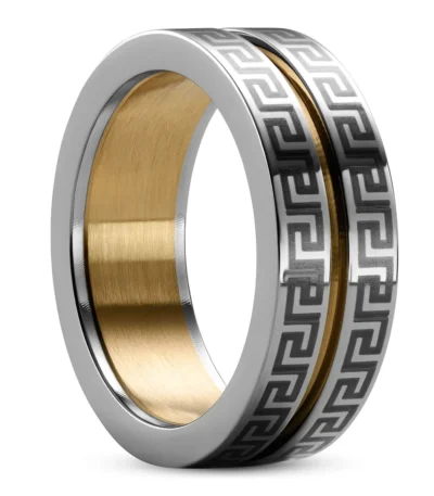 bague en acier inoxydable doree