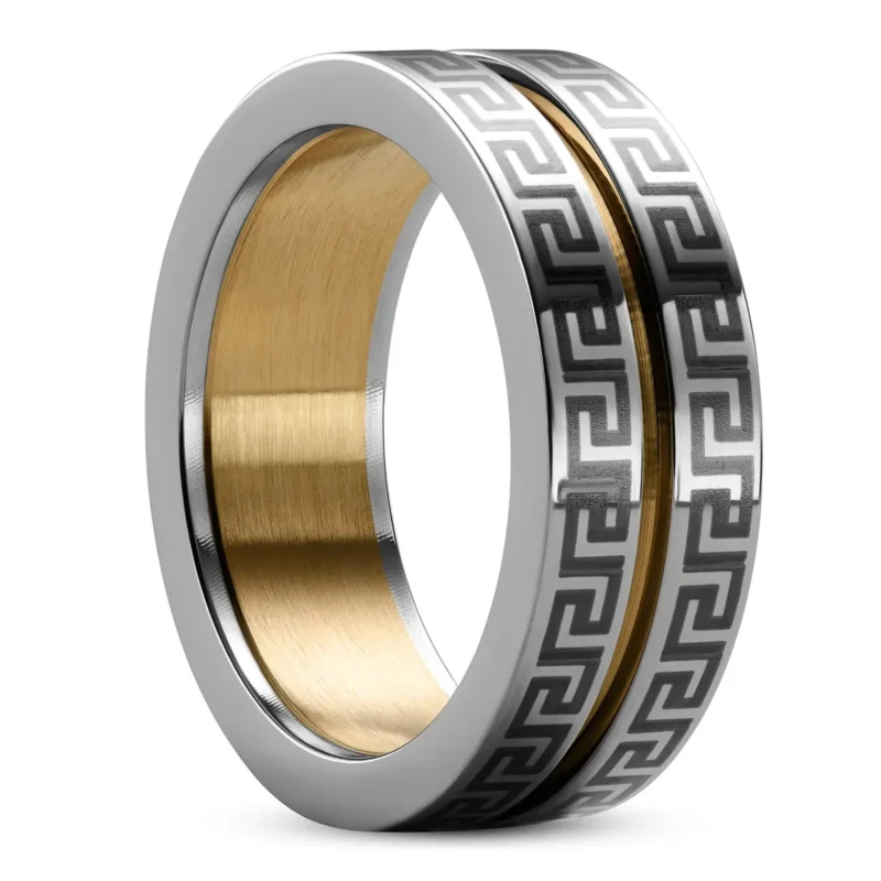 bague en acier inoxydable doree